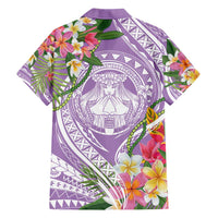 Aloha Hawaii Kauai Family Matching Short Sleeve Bodycon Dress and Hawaiian Shirt Frangipani Mix Mokihana Lei LT7 - Polynesian Pride
