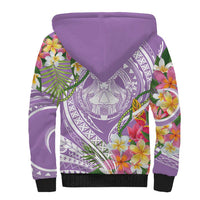 Aloha Hawaii Kauai Sherpa Hoodie Frangipani Mix Mokihana Lei LT7 - Polynesian Pride