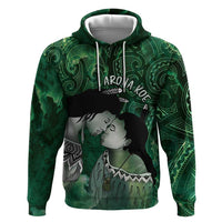 New Zealand Aroha Koe Mama Hoodie Maori Hongi - Pounamu LT7 Pullover Hoodie Green - Polynesian Pride
