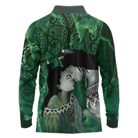 New Zealand Aroha Koe Mama Long Sleeve Polo Shirt Maori Hongi - Pounamu LT7 - Polynesian Pride