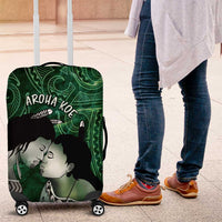 New Zealand Aroha Koe Mama Luggage Cover Maori Hongi - Pounamu LT7 Green - Polynesian Pride