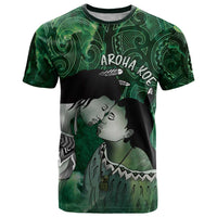 New Zealand Aroha Koe Mama T Shirt Maori Hongi - Pounamu LT7 Green - Polynesian Pride