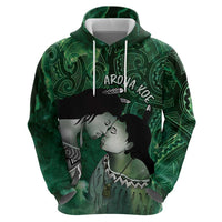 New Zealand Aroha Koe Mama Zip Hoodie Maori Hongi - Pounamu LT7 - Polynesian Pride