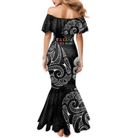 Kia Hara Te reo Maori Family Matching Mermaid Dress and Hawaiian Shirt Manaia Moko Pattern LT7 - Polynesian Pride