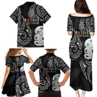 Kia Hara Te reo Maori Family Matching Puletasi and Hawaiian Shirt Manaia Moko Pattern LT7 - Polynesian Pride