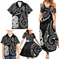 Kia Hara Te reo Maori Family Matching Summer Maxi Dress and Hawaiian Shirt Manaia Moko Pattern LT7 - Polynesian Pride