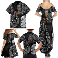 Kia Hara Te reo Maori Family Matching Summer Maxi Dress and Hawaiian Shirt Manaia Moko Pattern LT7 - Polynesian Pride