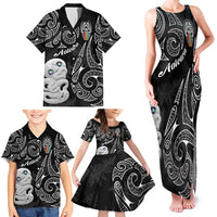 Kia Hara Te reo Maori Family Matching Tank Maxi Dress and Hawaiian Shirt Manaia Moko Pattern LT7 - Polynesian Pride