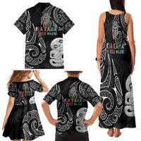 Kia Hara Te reo Maori Family Matching Tank Maxi Dress and Hawaiian Shirt Manaia Moko Pattern LT7 - Polynesian Pride
