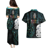 Kia Hara Te reo Maori Couples Matching Puletasi and Hawaiian Shirt Manaia Moko Mix Paua Shell LT7 - Polynesian Pride