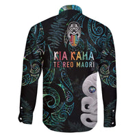 Kia Hara Te reo Maori Family Matching Off The Shoulder Long Sleeve Dress and Hawaiian Shirt Manaia Moko Mix Paua Shell LT7 - Polynesian Pride