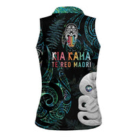 Kia Hara Te reo Maori Women Sleeveless Polo Shirt Manaia Moko Mix Paua Shell LT7 - Polynesian Pride
