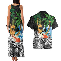 Tropical Christmas Polynesian Couples Matching Tank Maxi Dress and Hawaiian Shirt Funny Surfing Pineapple LT7 - Polynesian Pride