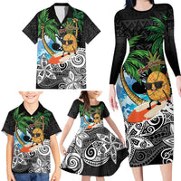 Tropical Christmas Polynesian Family Matching Long Sleeve Bodycon Dress and Hawaiian Shirt Funny Surfing Pineapple LT7 - Polynesian Pride