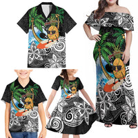 Tropical Christmas Polynesian Family Matching Off Shoulder Maxi Dress and Hawaiian Shirt Funny Surfing Pineapple LT7 - Polynesian Pride