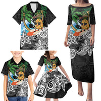Tropical Christmas Polynesian Family Matching Puletasi and Hawaiian Shirt Funny Surfing Pineapple LT7 - Polynesian Pride