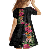 Hawaii Flowers Tribal Pattern Family Matching Tank Maxi Dress and Hawaiian Shirt LT9 - Polynesian Pride