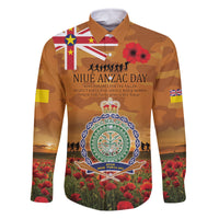 Niue ANZAC Day Personalised Family Matching Summer Maxi Dress and Hawaiian Shirt with Poppy Field LT9 Dad's Shirt - Long Sleeve Art - Polynesian Pride
