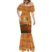 Tokelau ANZAC Day Personalised Mermaid Dress with Poppy Field LT9 - Polynesian Pride