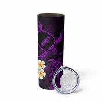 Hawaii Ni'ihau Islands Pacific Plumeria Skinny Tumbler Purple Polynesian Tattoo LT9 - Polynesian Pride