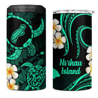 Hawaii Ni'ihau Islands Pacific Plumeria 4 in 1 Can Cooler Tumbler Turquoise Polynesian Tattoo LT9 One Size: 16 oz Turquoise - Polynesian Pride