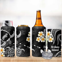 Hawaii Ni'ihau Islands Pacific Plumeria 4 in 1 Can Cooler Tumbler White Polynesian Tattoo LT9 - Polynesian Pride
