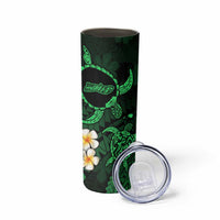 Hawaii Molokai Islands Pacific Plumeria Skinny Tumbler Green Polynesian Tattoo LT9 - Polynesian Pride