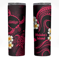 Hawaii Molokai Islands Pacific Plumeria Skinny Tumbler Pink Polynesian Tattoo LT9 Pink - Polynesian Pride