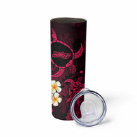 Hawaii Molokai Islands Pacific Plumeria Skinny Tumbler Pink Polynesian Tattoo LT9 - Polynesian Pride