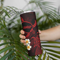 Hawaii Molokai Islands Pacific Plumeria Skinny Tumbler Red Polynesian Tattoo LT9 - Polynesian Pride