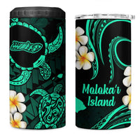 Hawaii Molokai Islands Pacific Plumeria 4 in 1 Can Cooler Tumbler Turquoise Polynesian Tattoo LT9 One Size: 16 oz Turquoise - Polynesian Pride