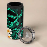 Hawaii Molokai Islands Pacific Plumeria 4 in 1 Can Cooler Tumbler Turquoise Polynesian Tattoo LT9 - Polynesian Pride