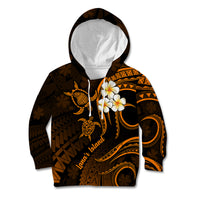 Hawaii Kid Hoodie Lanai Islands Polynesian Sunset Plumeria Gold Vibe LT9 Gold - Polynesian Pride