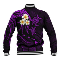 Polynesian Hawaii Baseball Jacket Lanai Islands with Pacific Plumeria Purple Vibe LT9 - Polynesian Pride