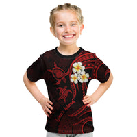 Polynesian Hawaii Kid T Shirt Lanai Islands with Pacific Plumeria Red Vibe LT9 Red - Polynesian Pride