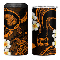 Hawaii Lanai Islands Pacific Plumeria 4 in 1 Can Cooler Tumbler Gold Polynesian Tattoo LT9 One Size: 16 oz Gold - Polynesian Pride