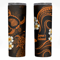 Hawaii Lanai Islands Pacific Plumeria Skinny Tumbler Gold Polynesian Tattoo LT9 Gold - Polynesian Pride