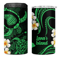 Hawaii Lanai Islands Pacific Plumeria 4 in 1 Can Cooler Tumbler Green Polynesian Tattoo LT9 One Size: 16 oz Green - Polynesian Pride