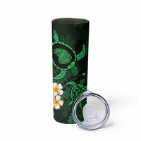 Hawaii Lanai Islands Pacific Plumeria Skinny Tumbler Green Polynesian Tattoo LT9 - Polynesian Pride
