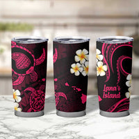 Hawaii Lanaʻi Islands Pacific Plumeria Tumbler Cup Pink Polynesian Tattoo