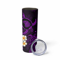 Hawaii Lanai Islands Pacific Plumeria Skinny Tumbler Purple Polynesian Tattoo LT9 - Polynesian Pride