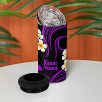 Hawaii Kauai Islands Pacific Plumeria 4 in 1 Can Cooler Tumbler Purple Polynesian Tattoo LT9 - Polynesian Pride
