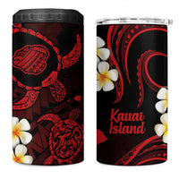 Hawaii Kauai Islands Pacific Plumeria 4 in 1 Can Cooler Tumbler Red Polynesian Tattoo LT9 One Size: 16 oz Red - Polynesian Pride