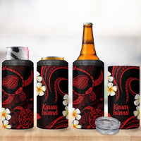 Hawaii Kauai Islands Pacific Plumeria 4 in 1 Can Cooler Tumbler Red Polynesian Tattoo LT9 - Polynesian Pride