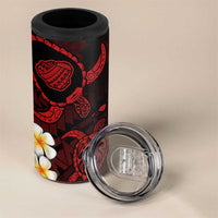 Hawaii Kauai Islands Pacific Plumeria 4 in 1 Can Cooler Tumbler Red Polynesian Tattoo LT9 - Polynesian Pride