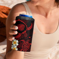Hawaii Kauai Islands Pacific Plumeria 4 in 1 Can Cooler Tumbler Red Polynesian Tattoo LT9 - Polynesian Pride