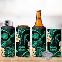 Hawaii Kauai Islands Pacific Plumeria 4 in 1 Can Cooler Tumbler Turquoise Polynesian Tattoo LT9 - Polynesian Pride