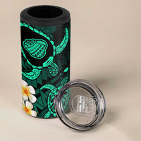 Hawaii Kauai Islands Pacific Plumeria 4 in 1 Can Cooler Tumbler Turquoise Polynesian Tattoo LT9 - Polynesian Pride