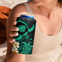 Hawaii Kauai Islands Pacific Plumeria 4 in 1 Can Cooler Tumbler Turquoise Polynesian Tattoo LT9 - Polynesian Pride