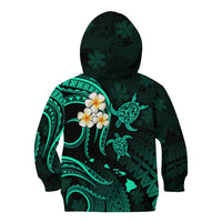 Polynesian Hawaii Kid Hoodie Kauai Islands with Pacific Plumeria Turquoise Vibe LT9 - Polynesian Pride